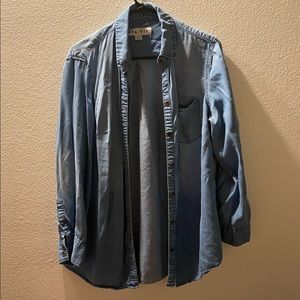 Chambray lightweight button up top